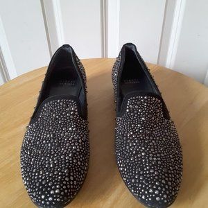 SOLD Stuart Weitzman Studded Black Suede Loafer